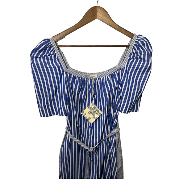 PFERGARTEN BLUE WHITE FOLK STRIPE PEASANT STYLE DRESS - Picture 4 of 13